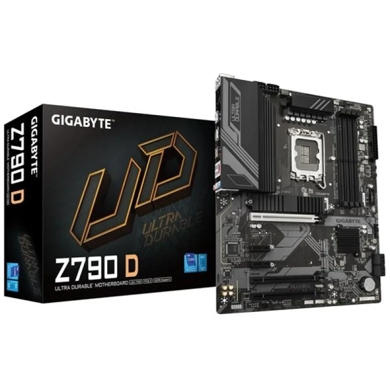 Gigabyte Z790 D Intel Z790 ATX Motherboard – LGA1700 Socket for Intel 12th/13th/14th Gen Core CPUs, Intel Z790 Chipset, Dual-Channel DDR5 (up to 7600 MT/s) with XMP, 3x PCIe 4.0x4 M.2 Slots, 2.5 GbE LAN, USB 3.2 Gen2 & USB-C, HDMI & DisplayPort, PCIe EZ-Latch, Smart Fan 6 – High-Performance Gaming/PC Build - Featured Image