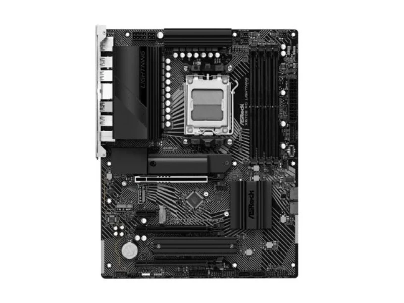 ASRock X670E PG Lightning AMD AM5 ATX Motherboard – AMD X670E Chipset, AM5 Socket for Ryzen 7000/8000/9000 Series CPUs, 4x DDR5 DIMM (Dual-Channel, up to 7200+ MT/s OC), PCIe 5.0 x16 + PCIe 4.0 x16 & x1, 4x M.2 (Gen5/Gen4/Gen3), 2.5 Gb LAN, HDMI & DisplayPort, 2x USB-C Gen2x2, 10x USB 3.2 Gen1/Gen2, Realtek ALC897 7.1 Audio – High-Performance Gaming/Workstation Board - Featured Image