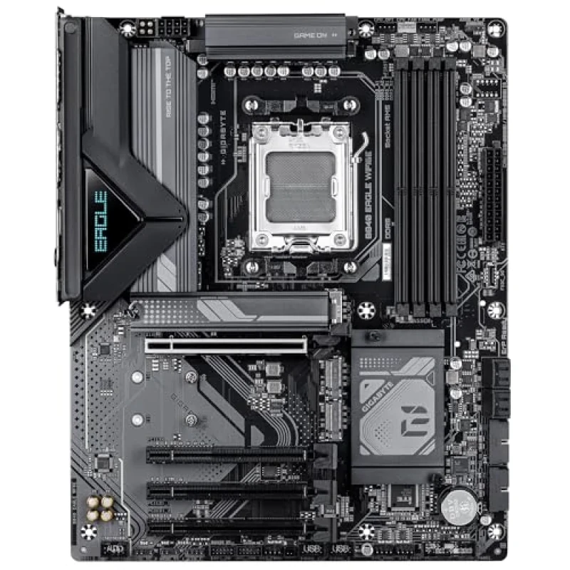 Gigabyte B840 EAGLE WIFI6E ATX Motherboard – AMD Socket AM5 B840 chipset, DDR5-8200(O.C) support up to 256 GB, 3x M.2 PCIe (4.0/3.0), Wi-Fi 6E & Bluetooth 5.3, Realtek 2.5GbE LAN, HDMI 2.1 & DisplayPort, USB 3.2 Gen2 Type-C/A, 7.1 audio, Q-Flash Plus – ideal for Ryzen 7000/8000/9000 builds - Featured Image