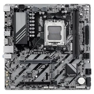Gigabyte B840M D2H AM5 Micro-ATX Motherboard – AMD B840 chipset, AM5 socket for Ryzen 7000/8000/9000 series, DDR5 up to 7600 MT/s, 2x M.2 (PCIe 4.0/3.0), PCIe 4.0 x16, 2.5 GbE LAN (Realtek RTL8125), 4x SATA III, HDMI 2.1, USB 3.2 Gen1 & USB 2.0, 7.1 audio, passive cooling, compact mATX board for gaming and productivity systems