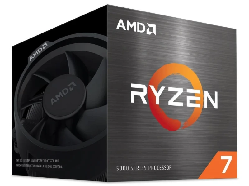 AMD Ryzen 7 5700 8-Core / 16-Thread Desktop Processor 3.7 GHz (4.6 GHz Boost) AM4 Socket, 16 MB L3 & 4 MB L2 Cache, PCIe 3.0, DDR4-3200 Support, Boxed Retail CPU with Wraith Stealth Cooler Included – High-Performance Zen-3-Based PC Upgrade - Featured Image