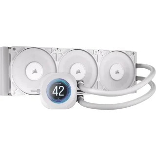 Corsair NAUTILUS 360 RS LCD - 2100 RPM, 10 - 36 dB, White color, AIO Watercooler, 360mm radiator