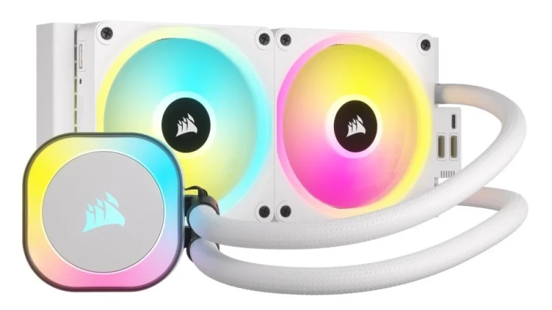 Corsair iCUE LINK H100i RGB - 480 - 2400 RPM, White color, AIO Watercooler, 240mm radiator - Featured Image