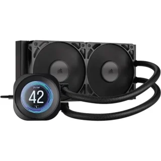Corsair NAUTILUS 240 RS LCD - 2100 RPM, 10 - 36 dB, Black color, AIO Watercooler, 240mm radiator