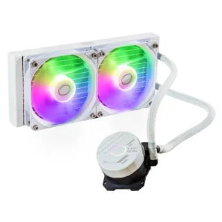Cooler Master MasterLiquid 240L Core ARGB - 350 - 1750 RPM, 27.2 dB, White color, AIO Watercooler, 240mm radiator