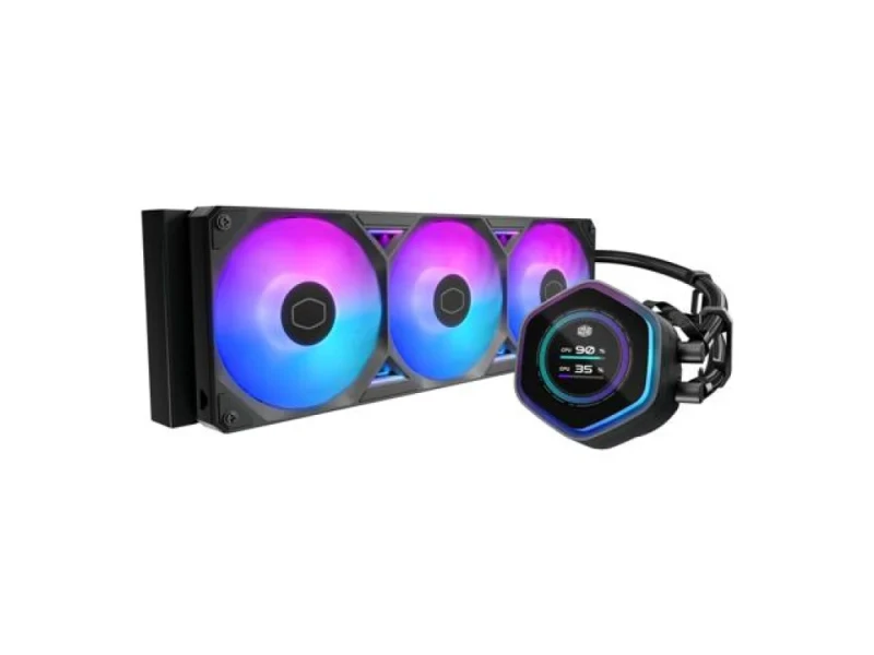 Cooler Master MasterLiquid Atmos II LCD - 690 - 2500 RPM, 38.5 dB, Black color, AIO Watercooler, 360mm radiator - Featured Image