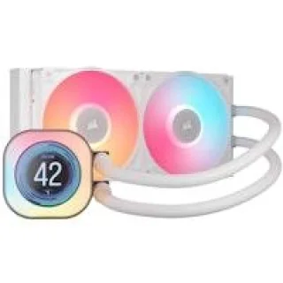 Corsair iCUE LINK TITAN 240 RX LCD - 300 - 2100 RPM, 10 - 36 dB, White color, AIO Watercooler, 240mm radiator