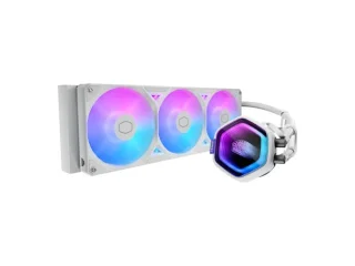 Cooler Master MasterLiquid Atmos II LCD - 690 - 2500 RPM, 38.5 dB, White color, AIO Watercooler, 360mm radiator