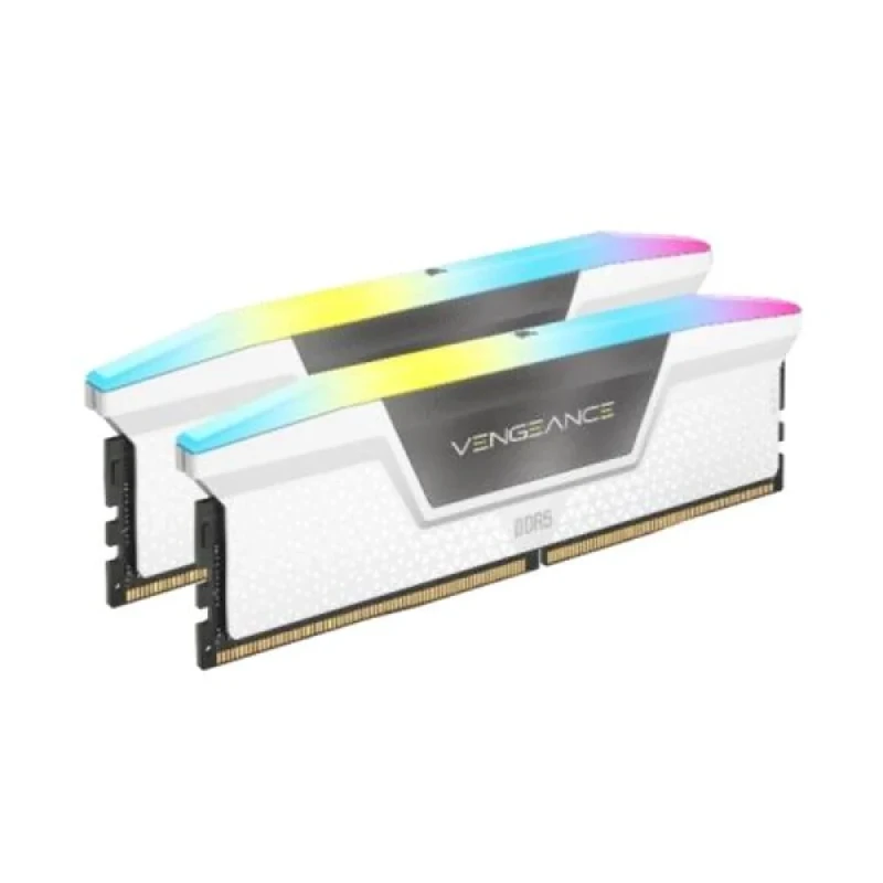 Corsair Vengeance RGB 32 GB - 2 x 16GB, DDR5 288-pin DIMM, 6000MT/s, CL36, White / Silver color - Featured Image