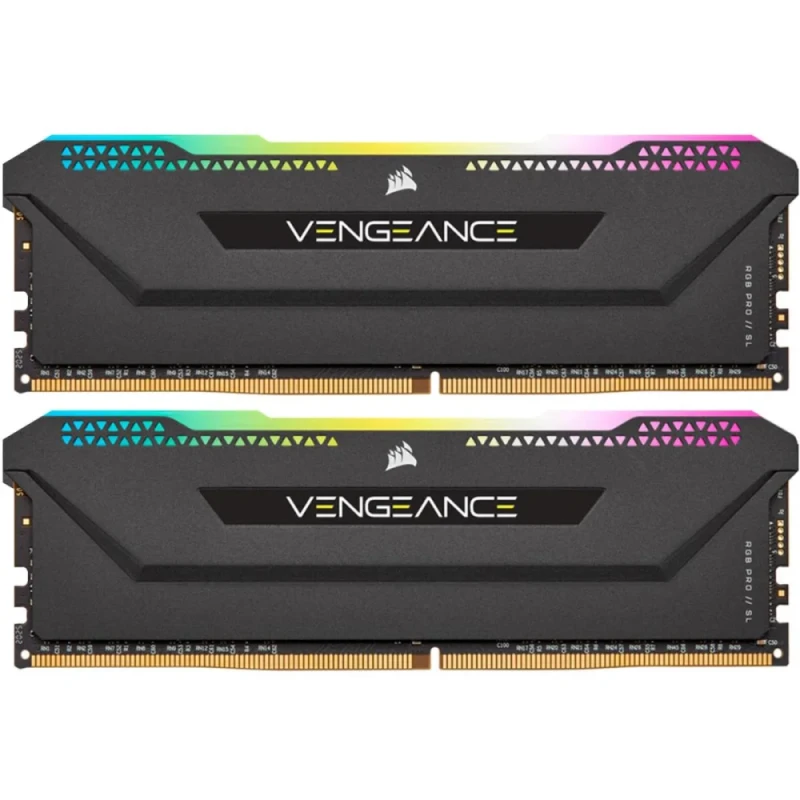Corsair Vengeance RGB Pro SL 16 GB - 2 x 8GB, DDR4 288-pin DIMM, 3200MT/s, CL16, Black color - Featured Image