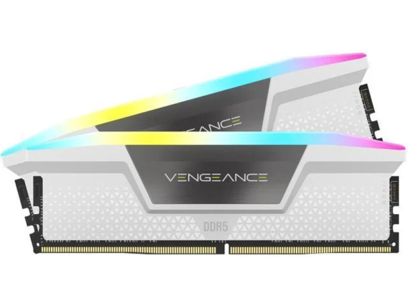 Corsair Vengeance RGB 32 GB - 2 x 16GB, DDR5 288-pin DIMM, 6400MT/s, CL36, White / Black color - Featured Image
