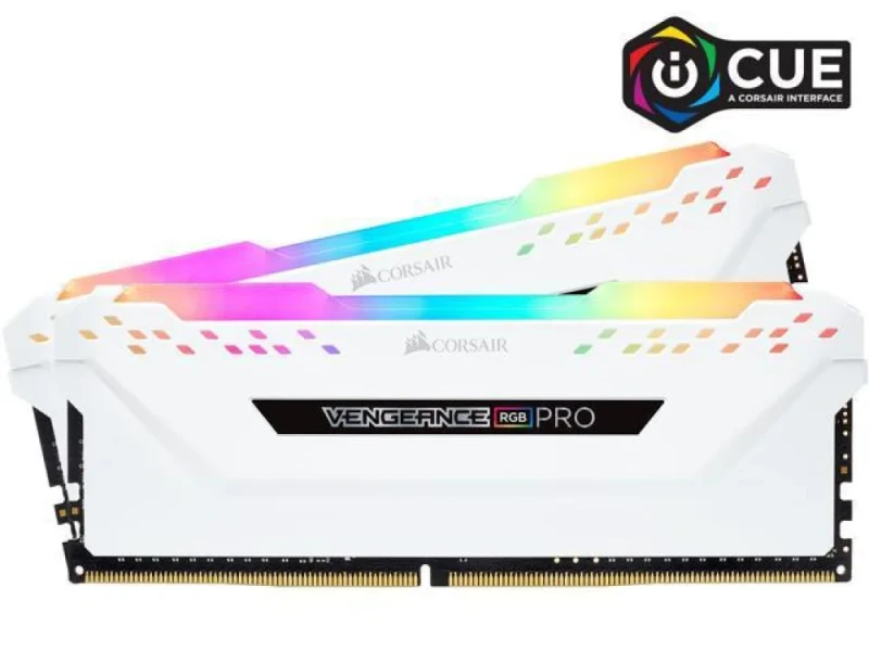 Corsair Vengeance RGB Pro 16 GB - 2 x 8GB, DDR4 288-pin DIMM, 3600MT/s, CL18, White color - Featured Image