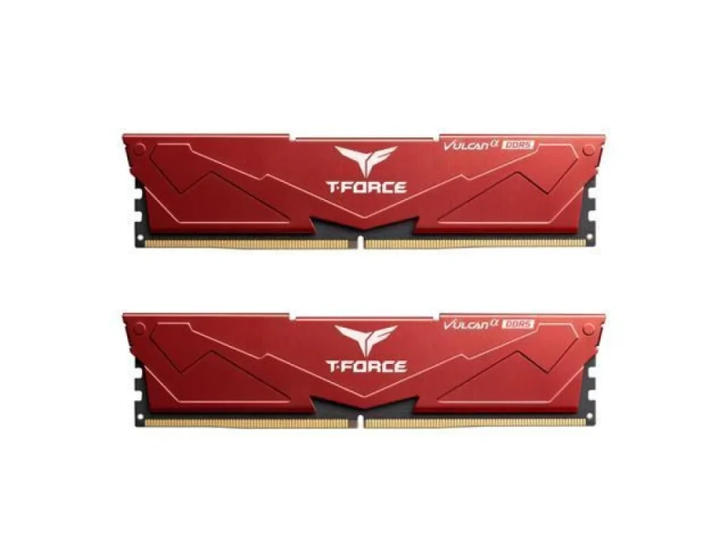 TEAMGROUP T-Force VulcanÎ± 32 GB - 2 x 16GB, DDR5 288-pin DIMM, 6000MT/s, CL38, Red color - Featured Image