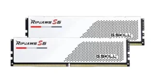 G.Skill Ripjaws S5 64 GB - 2 x 32GB, DDR5 288-pin DIMM, 6000MT/s, CL30, White color