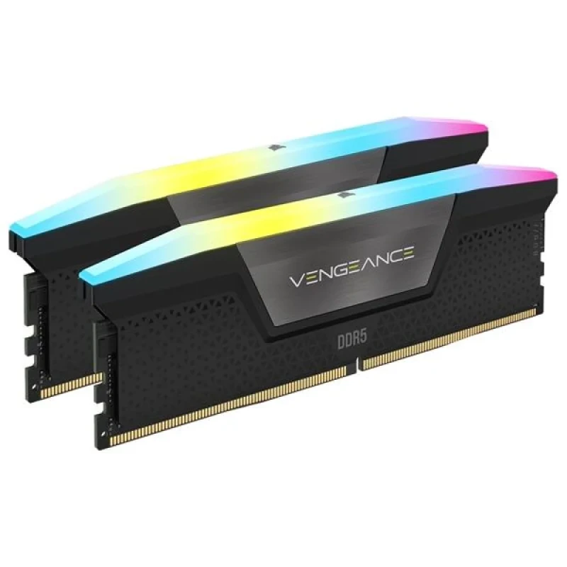 Corsair Vengeance RGB 48 GB - 2 x 24GB, DDR5 288-pin DIMM, 6000MT/s, CL30, Black / Silver color - Featured Image