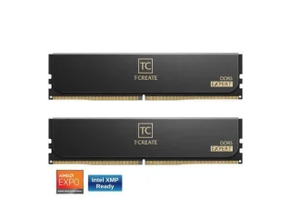 TEAMGROUP T-Create Expert 128 GB - 2 x 64GB, DDR5 288-pin DIMM, 6400MT/s, CL42, Black / Gold color