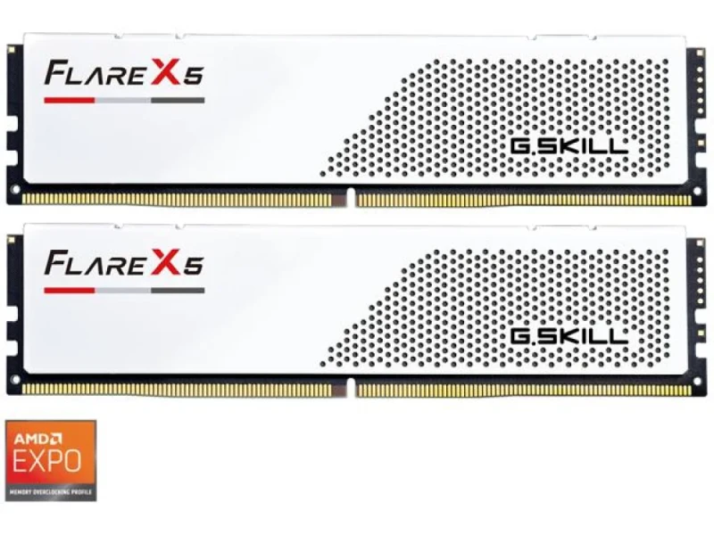 G.Skill Flare X5 64 GB - 2 x 32GB, DDR5 288-pin DIMM, 6000MT/s, CL28, White color - Featured Image