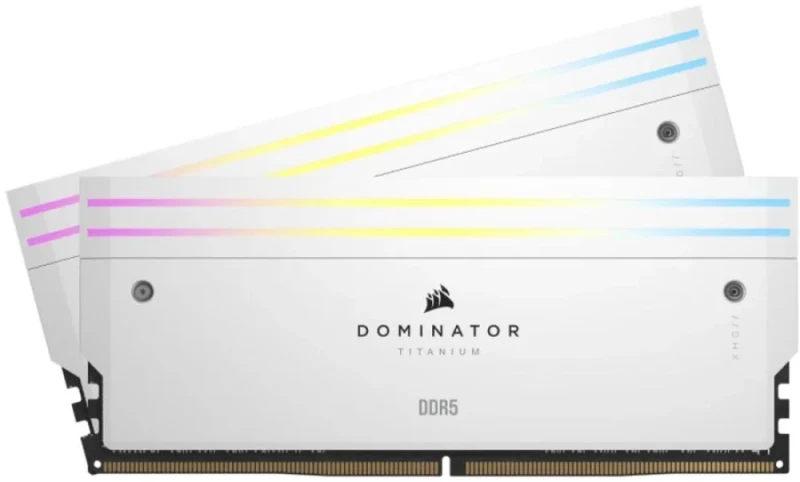 Corsair Dominator Titanium 48 GB - 2 x 24GB, DDR5 288-pin DIMM, 6000MT/s, CL30, White color - Featured Image