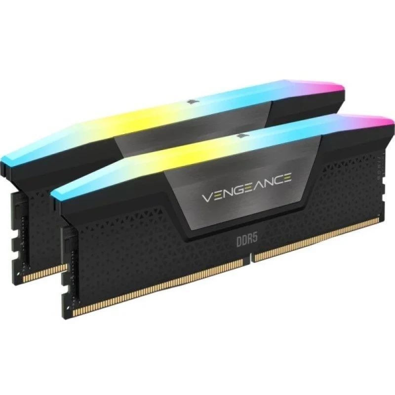 Corsair Vengeance RGB 48 GB - 2 x 24GB, DDR5 288-pin DIMM, 6400MT/s, CL36, Black color - Featured Image