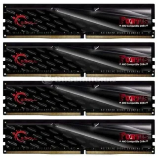 G.Skill FORTIS 64 GB - 4 x 16GB, DDR4 288-pin DIMM, 2400MT/s, CL15, Black / Red color