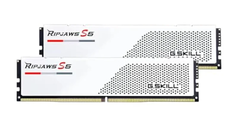 G.Skill Ripjaws S5 32 GB - 2 x 16GB, DDR5 288-pin DIMM, 6400MT/s, CL36, White color - Featured Image