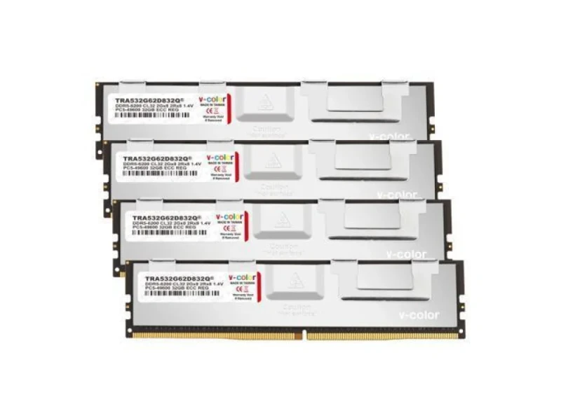 V-Color TRA532G62D832Q 128 GB - 4 x 32GB, DDR5 288-pin DIMM, 6200MT/s, CL32, White color - Featured Image