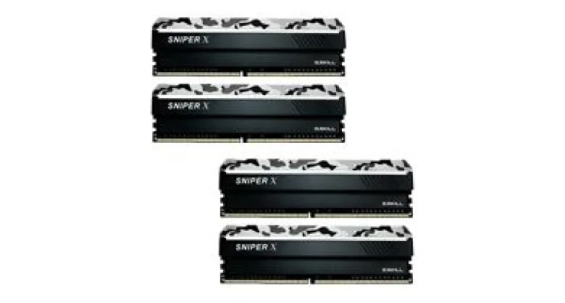 G.Skill Sniper X 32 GB - 4 x 8GB, DDR4 288-pin DIMM, 2400MT/s, CL17, Black / White color - Featured Image