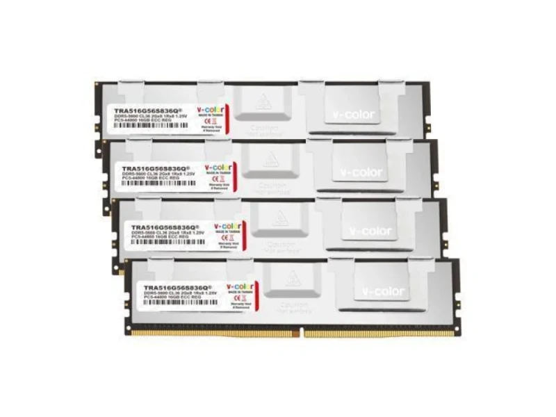 V-Color TRA516G56S836Q 64 GB - 4 x 16GB, DDR5 288-pin DIMM, 5600MT/s, CL36, White color - Featured Image
