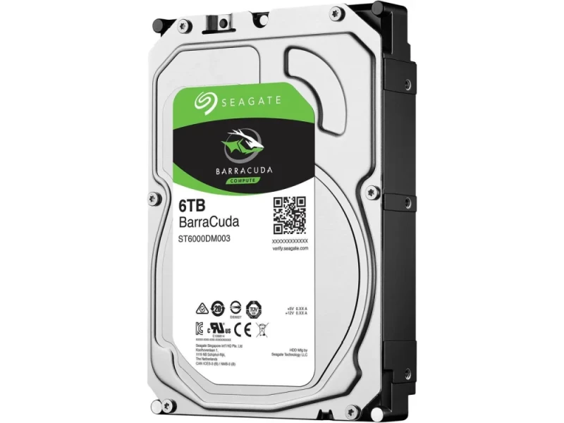 Seagate BarraCuda - 6 TB 5400 RPM, SATA 6.0 Gb/s, 3.5", 256 MB Cache memory - Featured Image