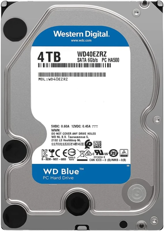Western Digital Blue - 4 TB 5400 RPM, SATA 6.0 Gb/s, 3.5", 64 MB Cache memory - Featured Image