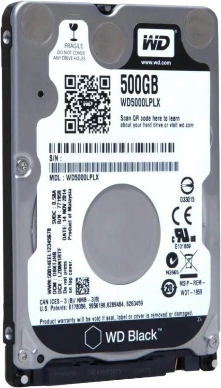 Western Digital Black - 500 GB 7200 RPM, SATA 6.0 Gb/s, 2.5", 32 MB Cache memory - Featured Image