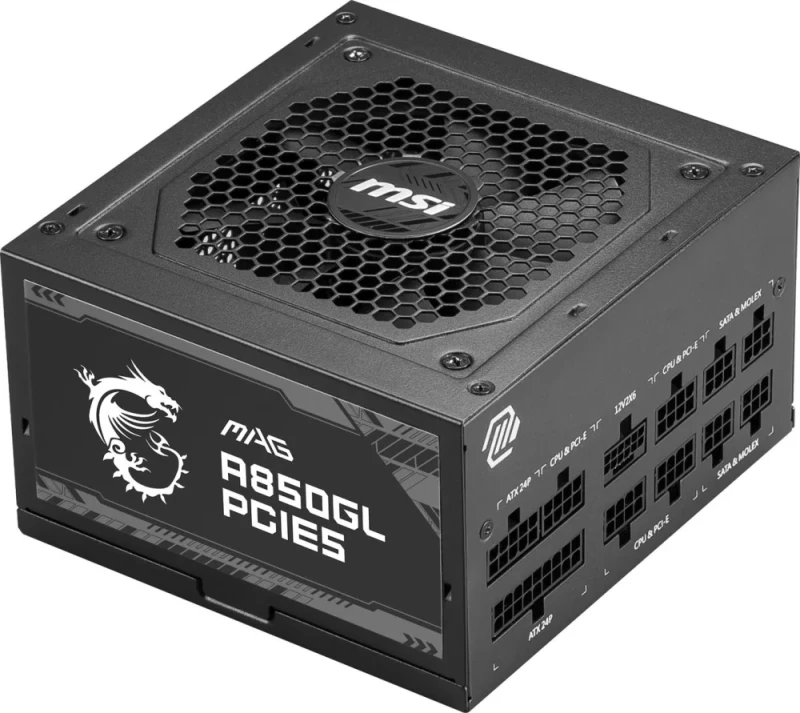 MSI MAG A850GL PCIE5 - 850 W ATX Power Supply, 80+ Gold, Fully Modular, Black Color - Featured Image