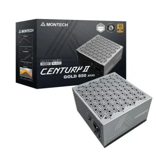 Montech CENTURY II - 850 W ATX Power Supply, 80+ Gold, Fully Modular, Black Color