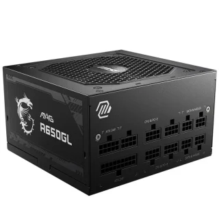 MSI MAG A650GL - 650 W ATX Power Supply, 80+ Gold, Fully Modular, Black Color