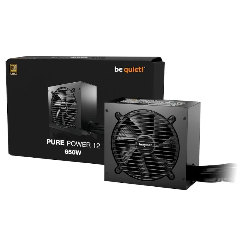 be quiet! Pure Power 12 - 650 W ATX Power Supply, 80+ Gold, Non-Modular, Black Color - Featured Image