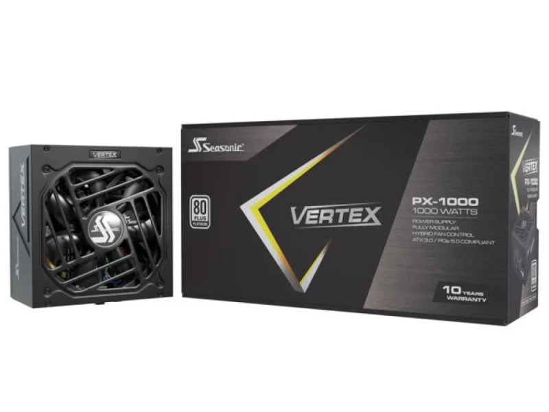 SeaSonic VERTEX PX-1000 - 1000 W ATX Power Supply, 80+ Platinum, Fully Modular, Black / Silver Color - Featured Image