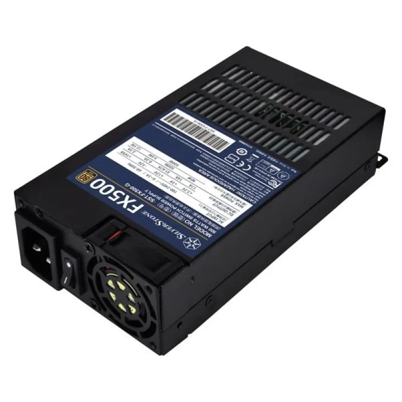Silverstone FX500-G - 500 W Flex ATX Power Supply, 80+ Gold, Non-Modular, Black Color - Featured Image