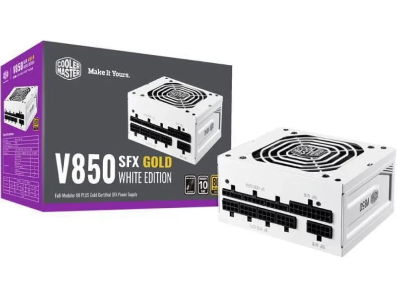 Cooler Master V850 SFX GOLD - 850 W SFX Power Supply, 80+ Gold, Fully Modular, White Color - Featured Image