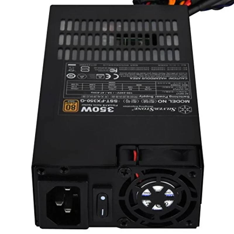 Silverstone FX350-G - 350 W Flex ATX Power Supply, 80+ Gold, Non-Modular, Black Color - Featured Image