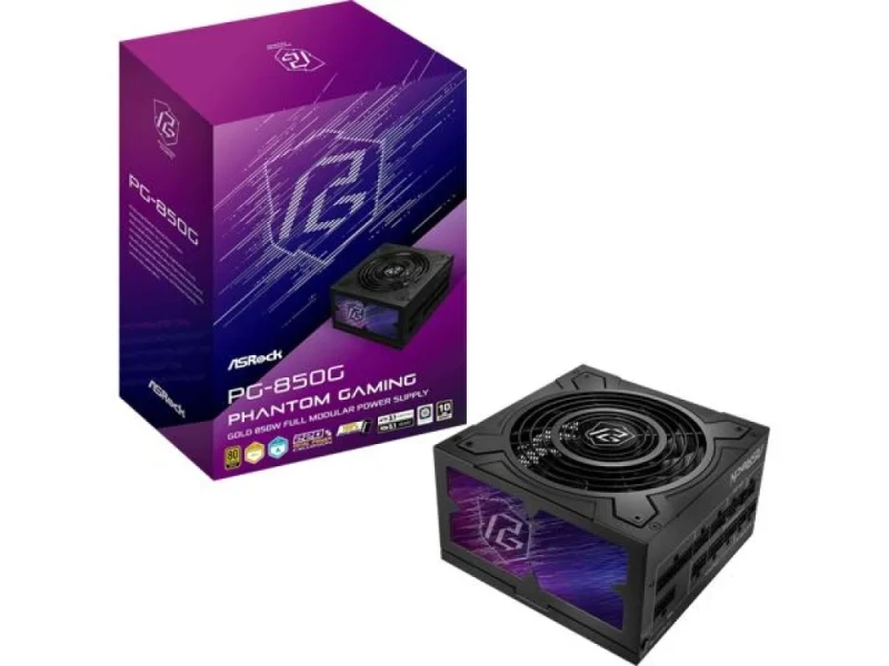 ASRock Phantom Gaming PG-850G - 850 W ATX Power Supply, 80+ Gold, Fully Modular, Black Color - Featured Image