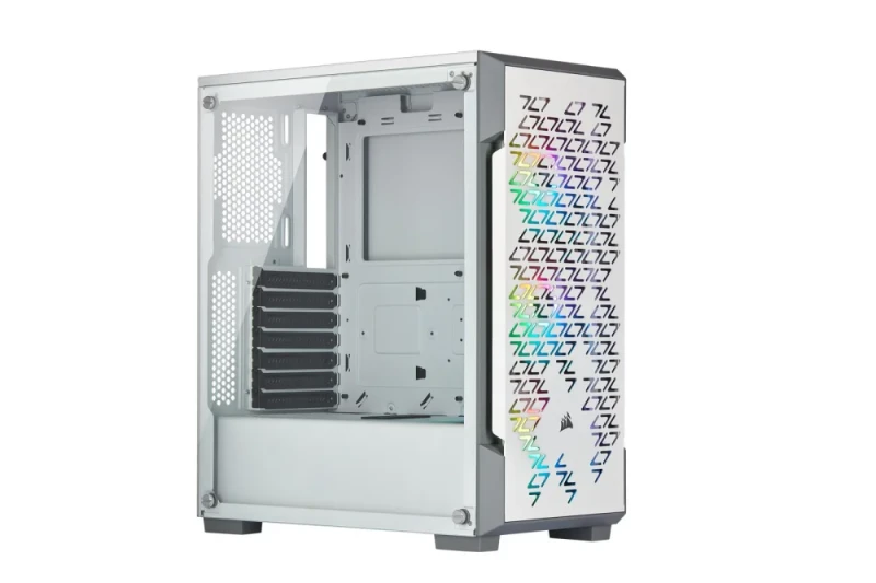Corsair iCUE 220T RGB Airflow - ATX Mid Tower, Tempered Glass Side Panel, 37.3 L External Volume, White Color - Featured Image