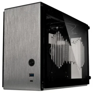 Zalman M2 Mini Silver - Mini ITX Desktop, Tempered Glass Side Panel, 11.6 L External Volume, Silver / Black Color