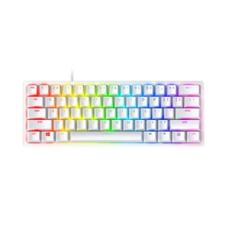 Razer Huntsman Mini - Mini Wired Keyboard, Razer Purple Optical Clicky Switches, RGB Backlit, Tenkeyless, White Color