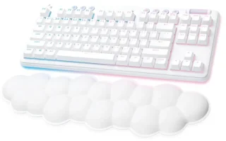 Logitech G715 - Gaming Wired, Wireless, Bluetooth Wireless Keyboard, GX Brown Switches, RGB Backlit, Tenkeyless, White Color