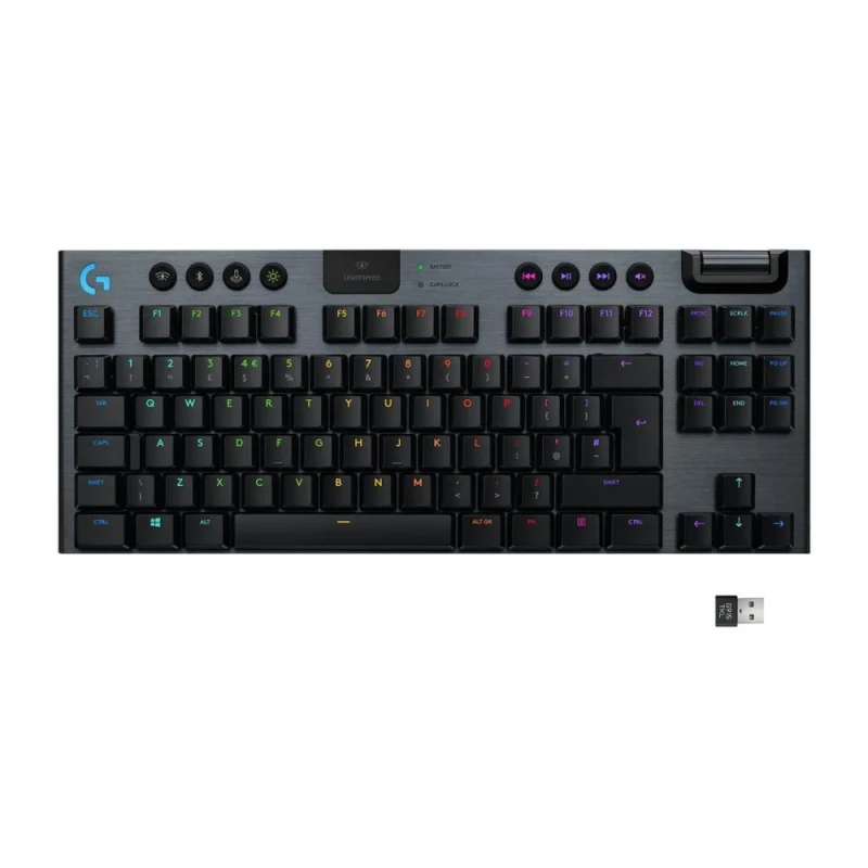 Logitech G915 TKL - Gaming Wired, Wireless, Bluetooth Wireless Keyboard, GL Linear Switches, RGB Backlit, Tenkeyless, Black Color - Featured Image