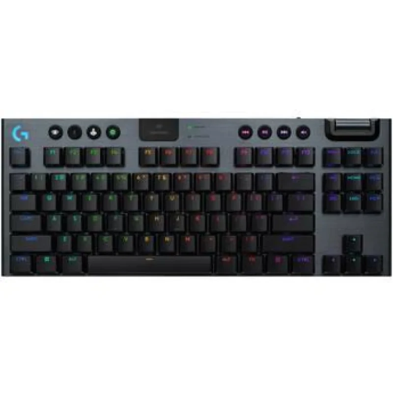 Logitech G915 LIGHTSPEED TKL - Gaming Wired, Wireless, Bluetooth Wireless Keyboard, Logitech Low-Profile GL Linear Switches, RGB Backlit, Tenkeyless, Black Color - Featured Image