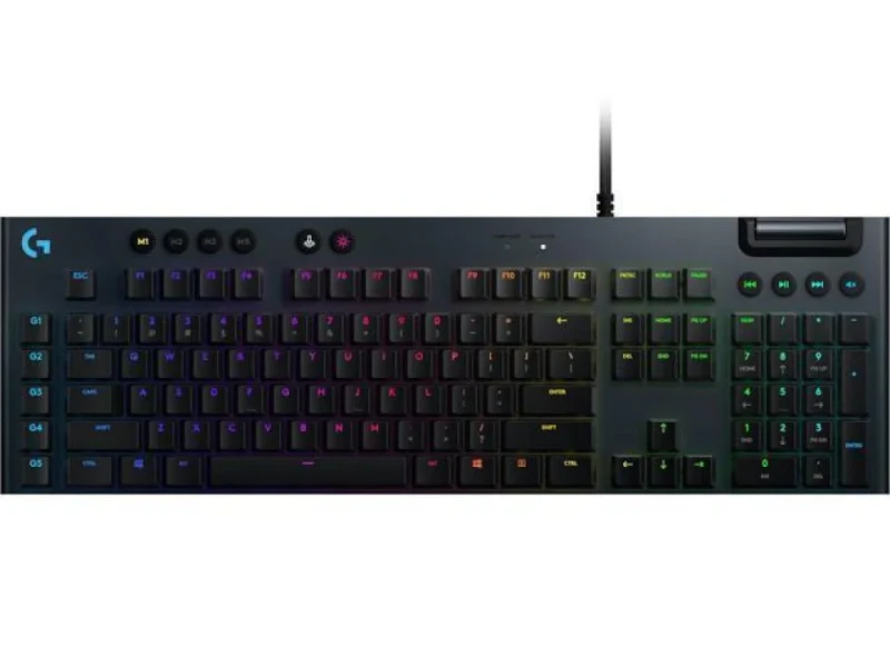 Logitech G815 Lightsync RGB - Gaming Wired Keyboard, GL Clicky Switches, RGB Backlit, Black Color - Featured Image