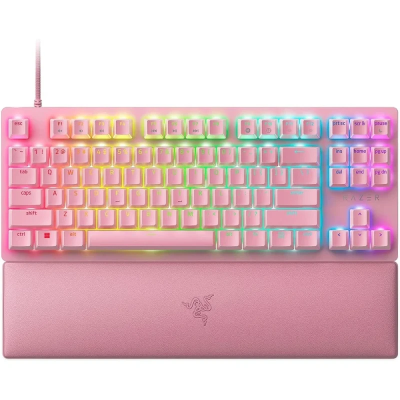 Razer Huntsman V2 - Gaming Wired Keyboard, Razer Red Optical Linear Switches, RGB Backlit, Tenkeyless, Pink Color - Featured Image