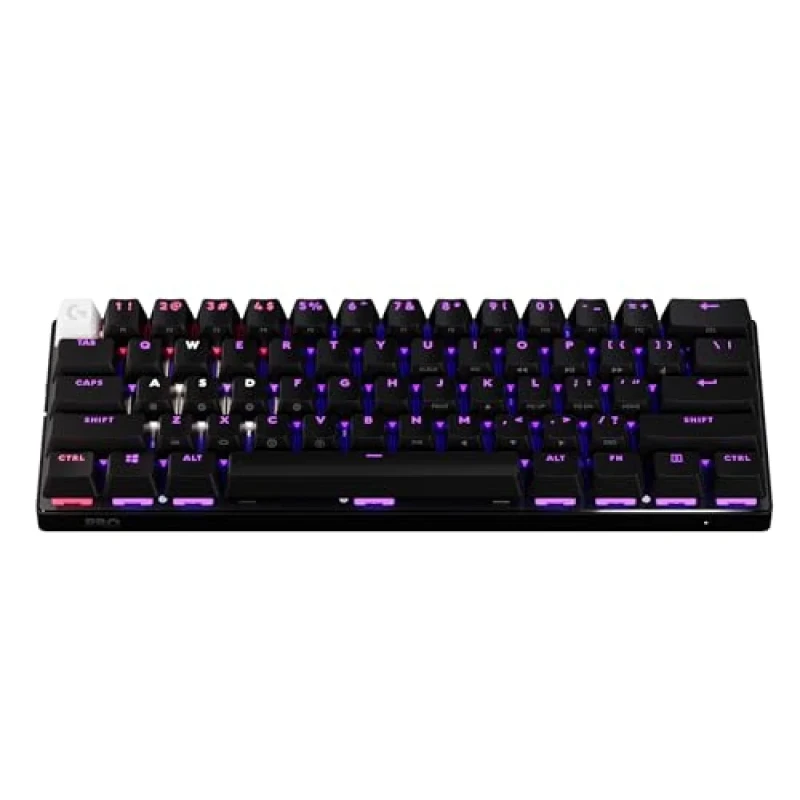 Logitech PRO X 60 - Mini Wired, Wireless, Bluetooth Wireless Keyboard, Logitech GX Red Linear Switches, RGB Backlit, Tenkeyless, Black Color - Featured Image