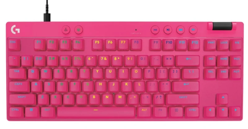 Logitech PRO X RAPID - Gaming Wired Keyboard, Logitech Magnetic Analog Switches, RGB Backlit, Tenkeyless, Pink Color - Featured Image